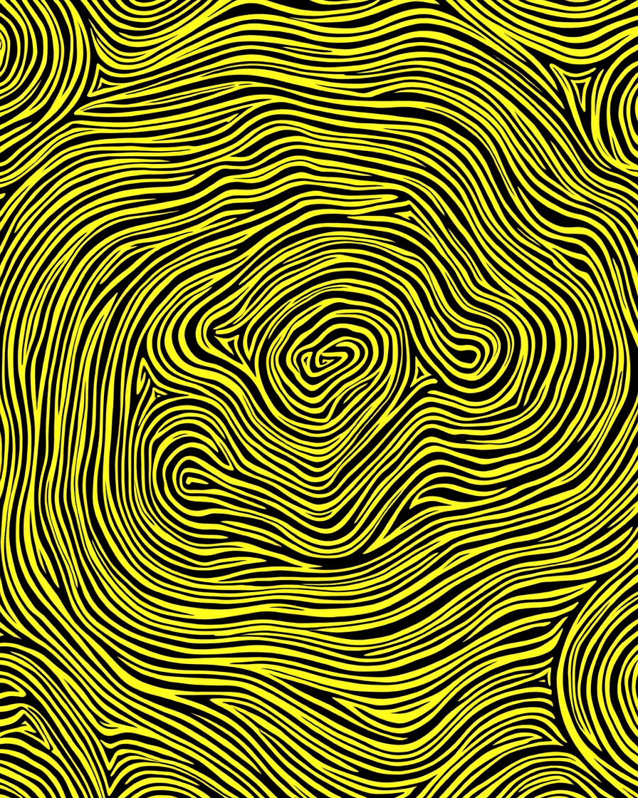 Abstract Yellow Swirl Pattern Rug