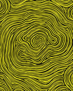 Abstract Yellow Swirl Pattern Rug
