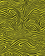 Bold Yellow Black Wavy Lines Rug