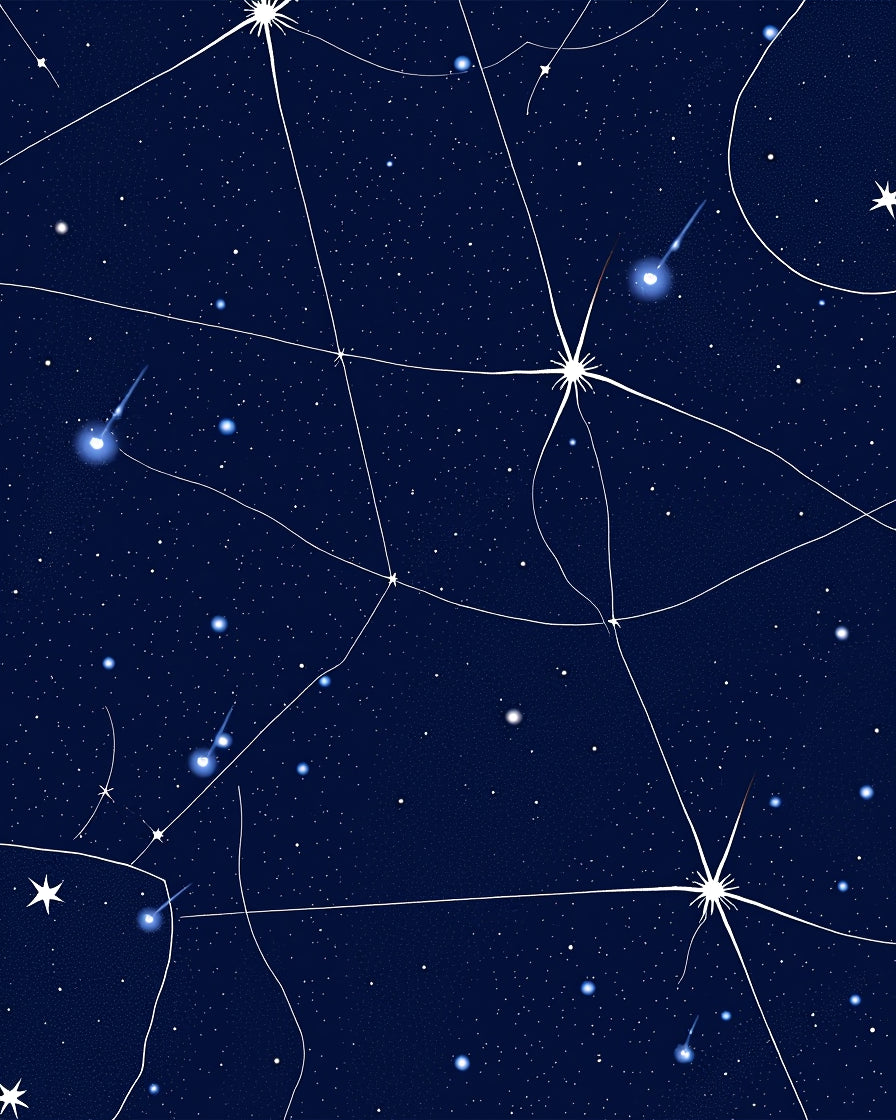 Celestial Shooting Stars Pattern Rug