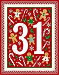 Festive Gingerbread Candy Cane Snowflakes Rug