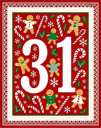 Festive Gingerbread Candy Cane Snowflakes Rug