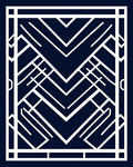 Art Deco White Geometric Pattern Rug