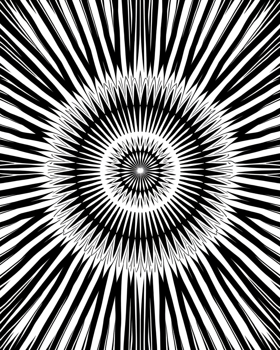 Radiating Starburst Geometric Stripe Rug