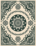 Floral Mandala Centerpieces Border Design Rug