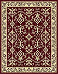 Elegant Winery Floral Scroll Pattern Rug
