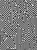 Abstract Black White Geometric Design Rug
