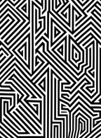 Abstract Black White Geometric Design Rug