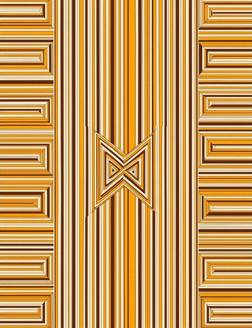 Striped Geometric Optical Illusion Rug