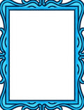 Ornate Royal Blue Scrollwork Frame Rug