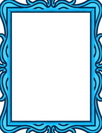 Ornate Royal Blue Scrollwork Frame Rug