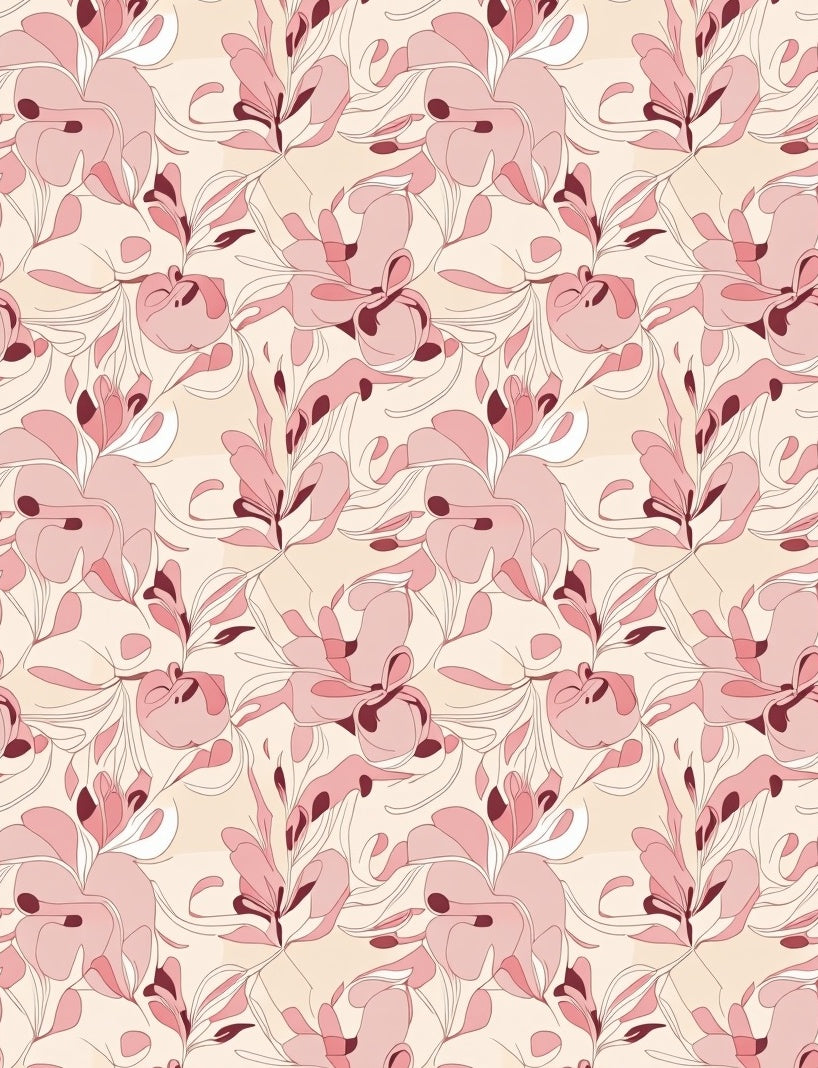 Abstract Floral Swirls Pattern Rug