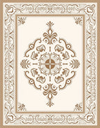 Elegant Scrollwork Centerpiece Design Rug