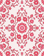 Pink Floral Vines Contemporary Rug