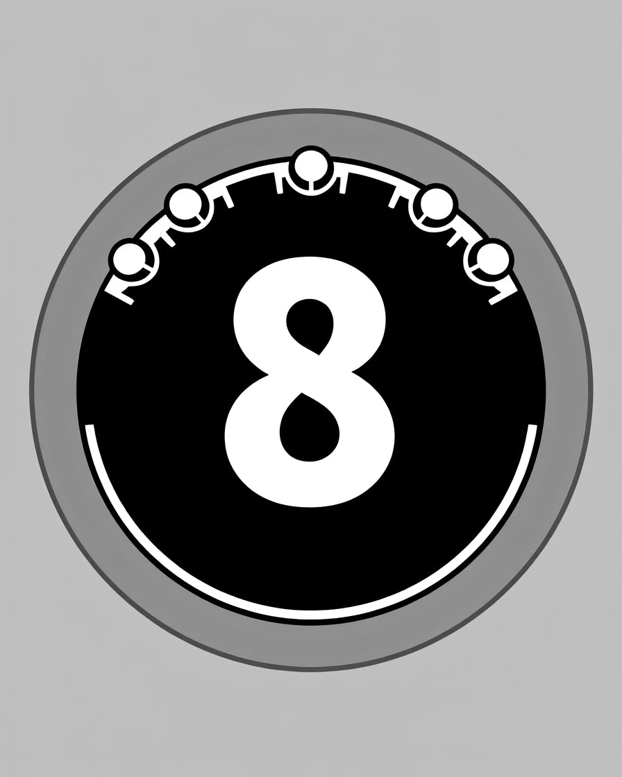 Monochrome Circular 8 Graphic Design Rug