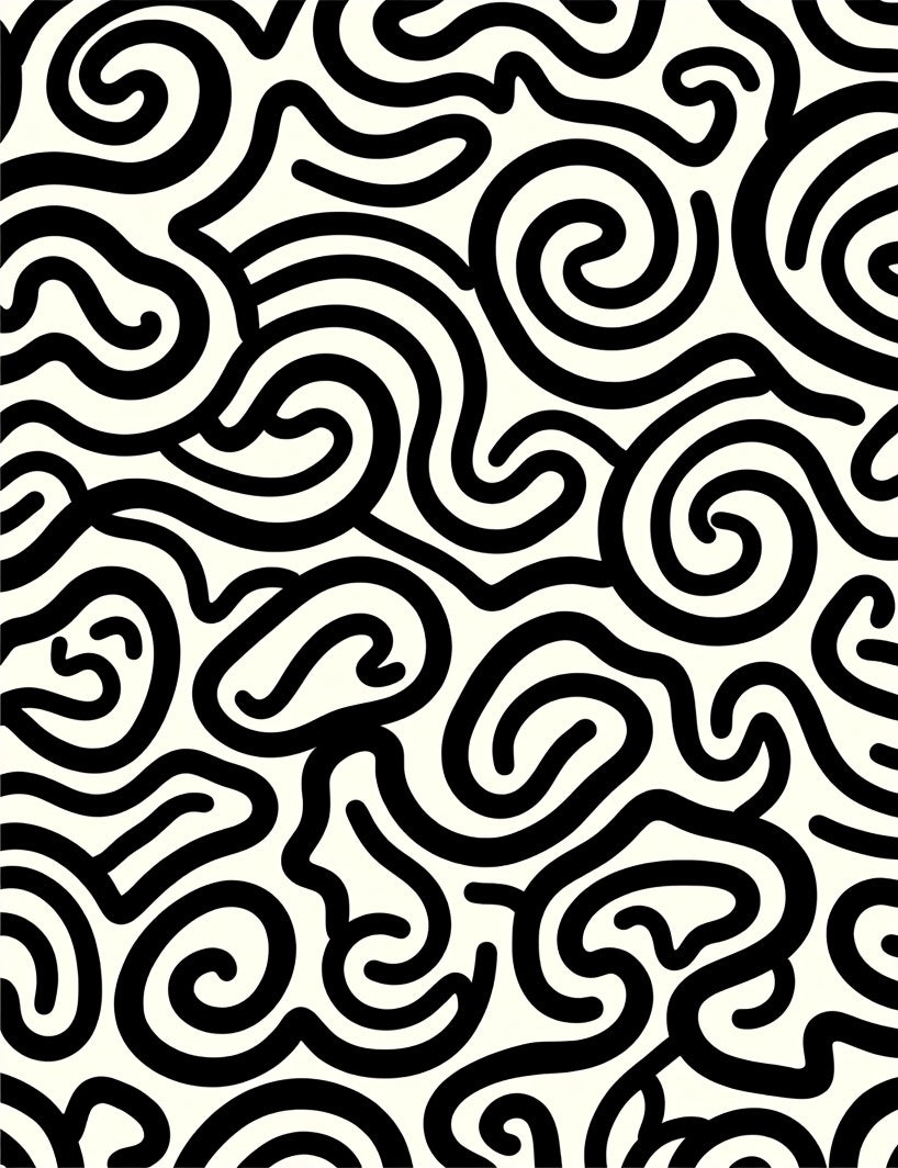Abstract Swirl Graphic Pattern Rug
