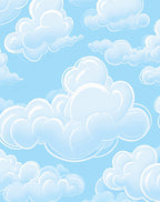 Whimsical Cloud Pattern Sky Design Rug