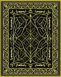 Intricate Golden Black Intertwined Pattern Rug