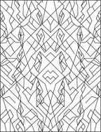 Graphic White Geometric Line Art Rug
