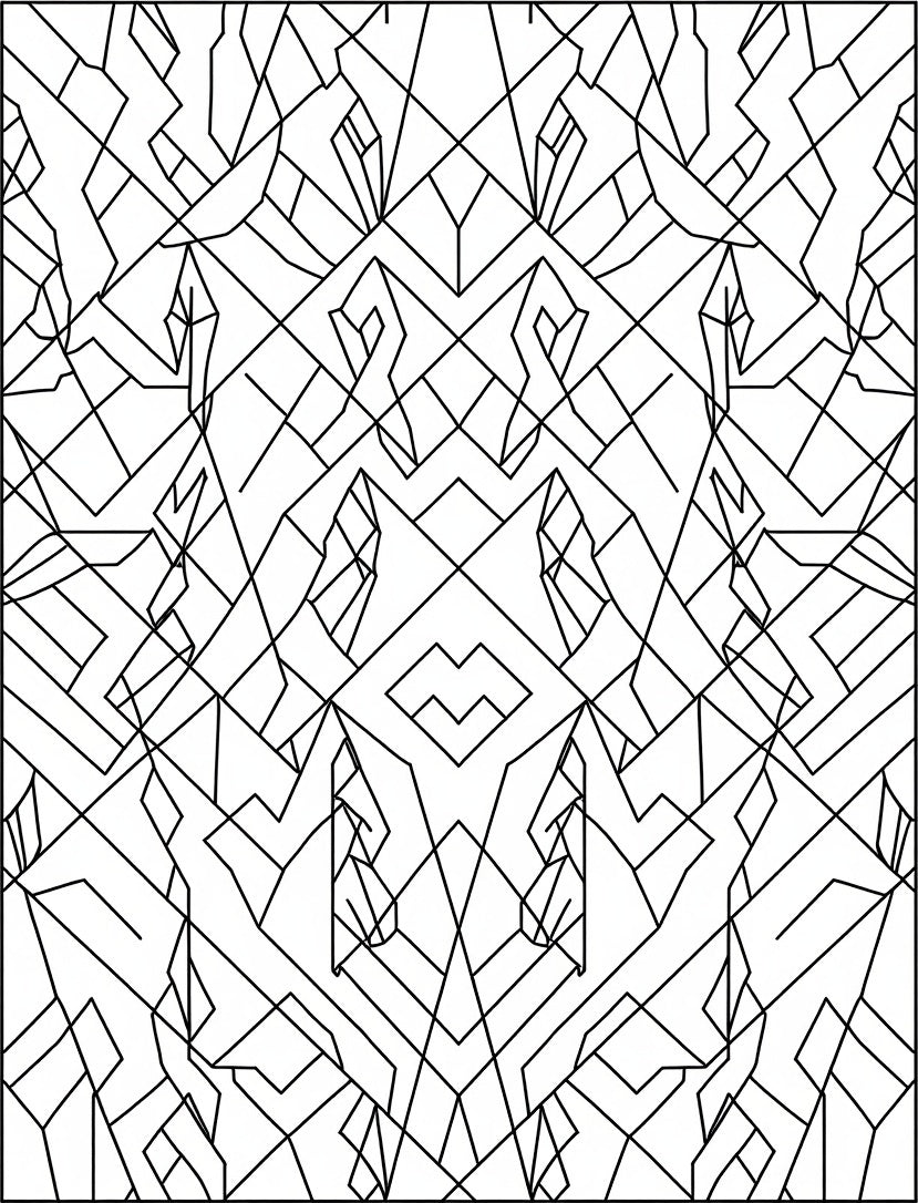 Graphic White Geometric Line Art Rug