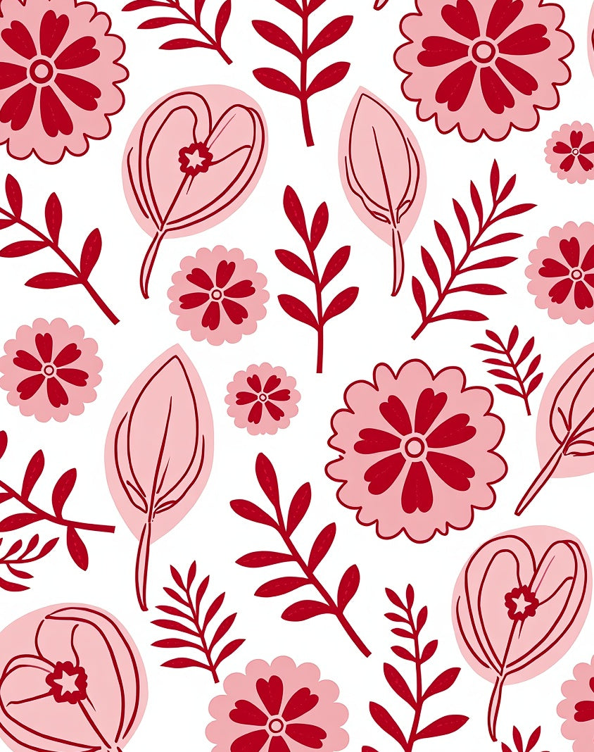 Stylized Floral Branch Pattern Design Rug