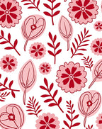 Stylized Floral Branch Pattern Design Rug