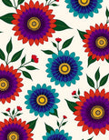 Bold Floral Pattern With Vibrant Colors Rug