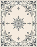 Vintage Floral Mandala Border Rug