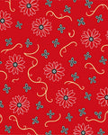 Vibrant Red Detailed Floral Vine Rug