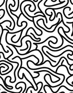 Abstract Black Swirl Pattern Rug
