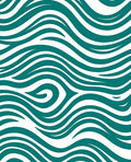 Teal Wave Abstract Composition Rug