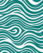 Teal Wave Abstract Composition Rug