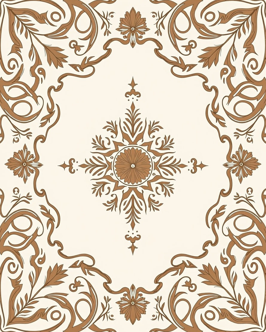 Ornate Floral Scrollwork Delight Rug