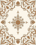 Ornate Floral Scrollwork Delight Rug