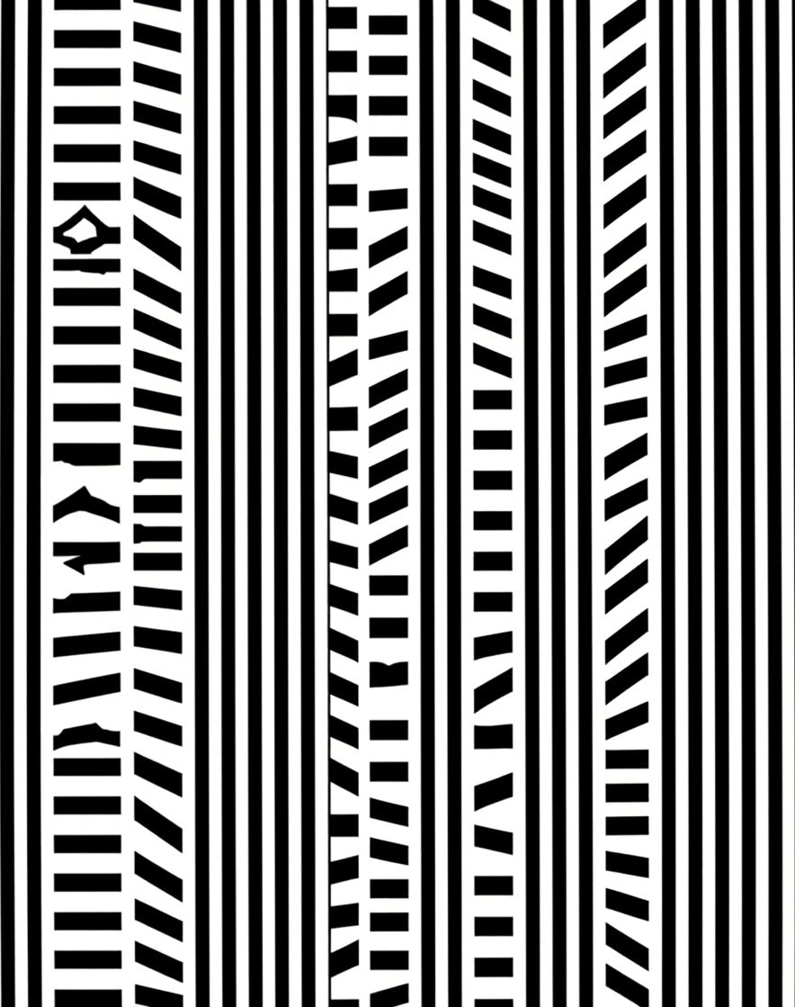 Bold Black White Geometric Stripe Medallion Rug