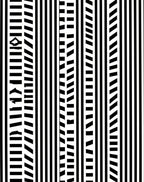 Bold Black White Geometric Stripe Medallion Rug