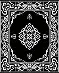 Black White Ornate Floral Rug