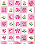Charming Pink Floral Grid Design Rug