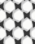 Abstract Black White Geometric Hexagonal Pattern Rug
