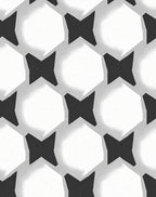 Abstract Black White Geometric Hexagonal Pattern Rug
