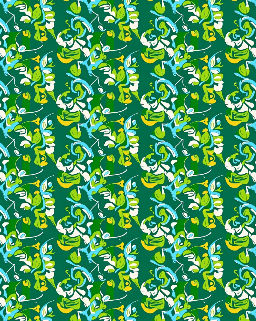 Abstract Swirls Vibrant Green Pattern Rug