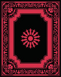Elegant Crimson Floral Frame Rug