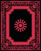 Elegant Crimson Floral Frame Rug