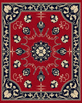 Red Floral Medallion Patterned Rug