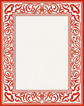 Classic Red Scrollwork Border Design Rug