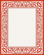 Classic Red Scrollwork Border Design Rug