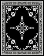 Intricate Floral Border With Medallion Design Rug