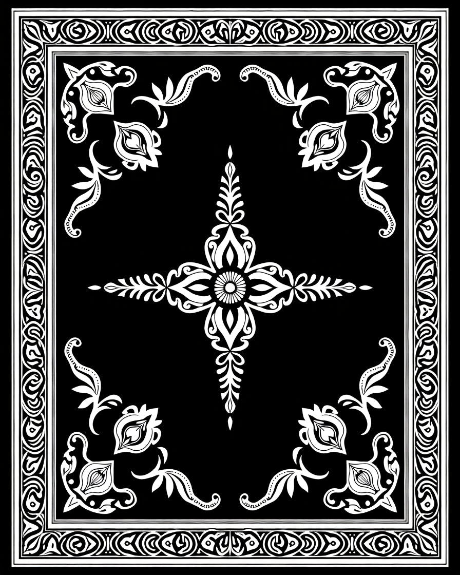 Intricate Floral Border With Medallion Design Rug