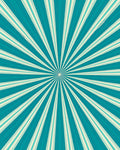 Radiant Teal Cream Sunburst Rug