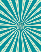 Radiant Teal Cream Sunburst Rug